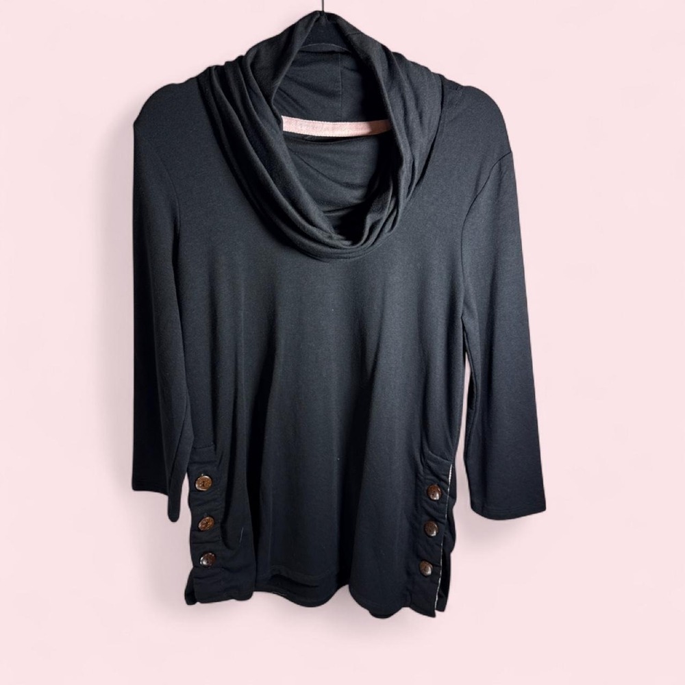 Black Cowl Neck Top